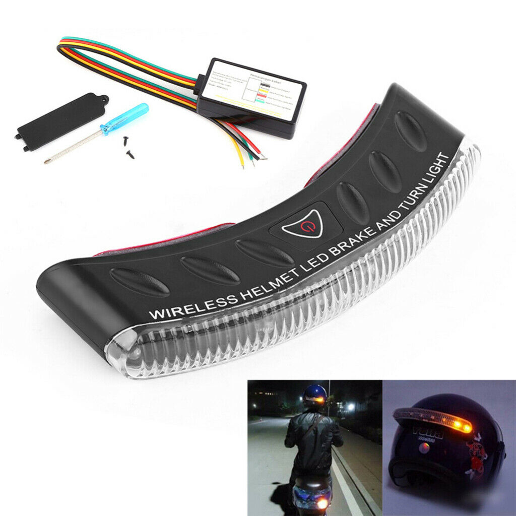 12V Wireless Motorcycle Helmet LED Brake Turn Signal Light Lamp Strip