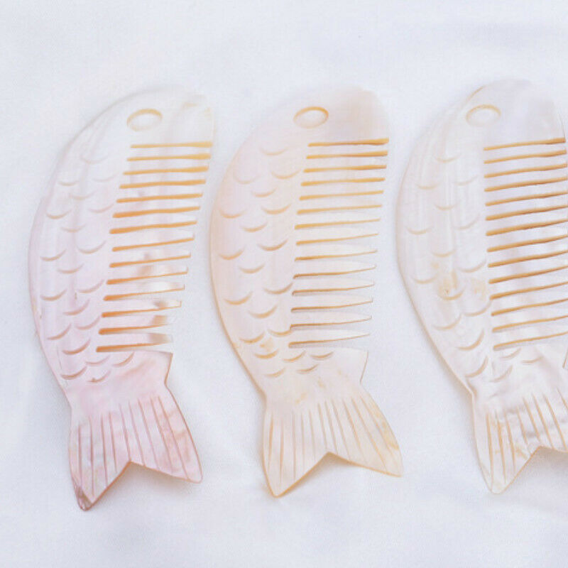 Chinese Natural Shell Scallop Fish Shape Hair Comb Cute Chic Gift Novelty Retro