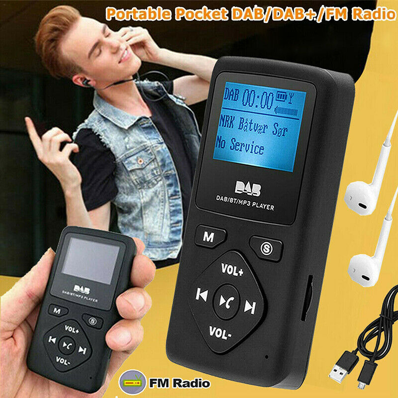 Portable Digital DAB/DAB+ FM Radio Receiver Music MP3 Player with USB Headphones