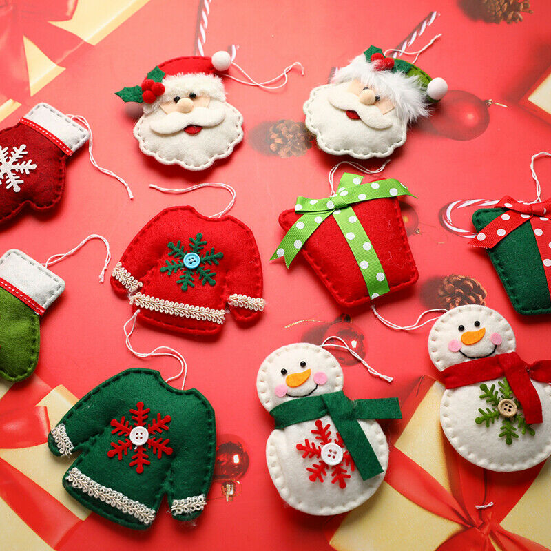 10pcs Cute Christmas Tree Ornaments The Santa Claus/Snowman/Gloves Party De JD