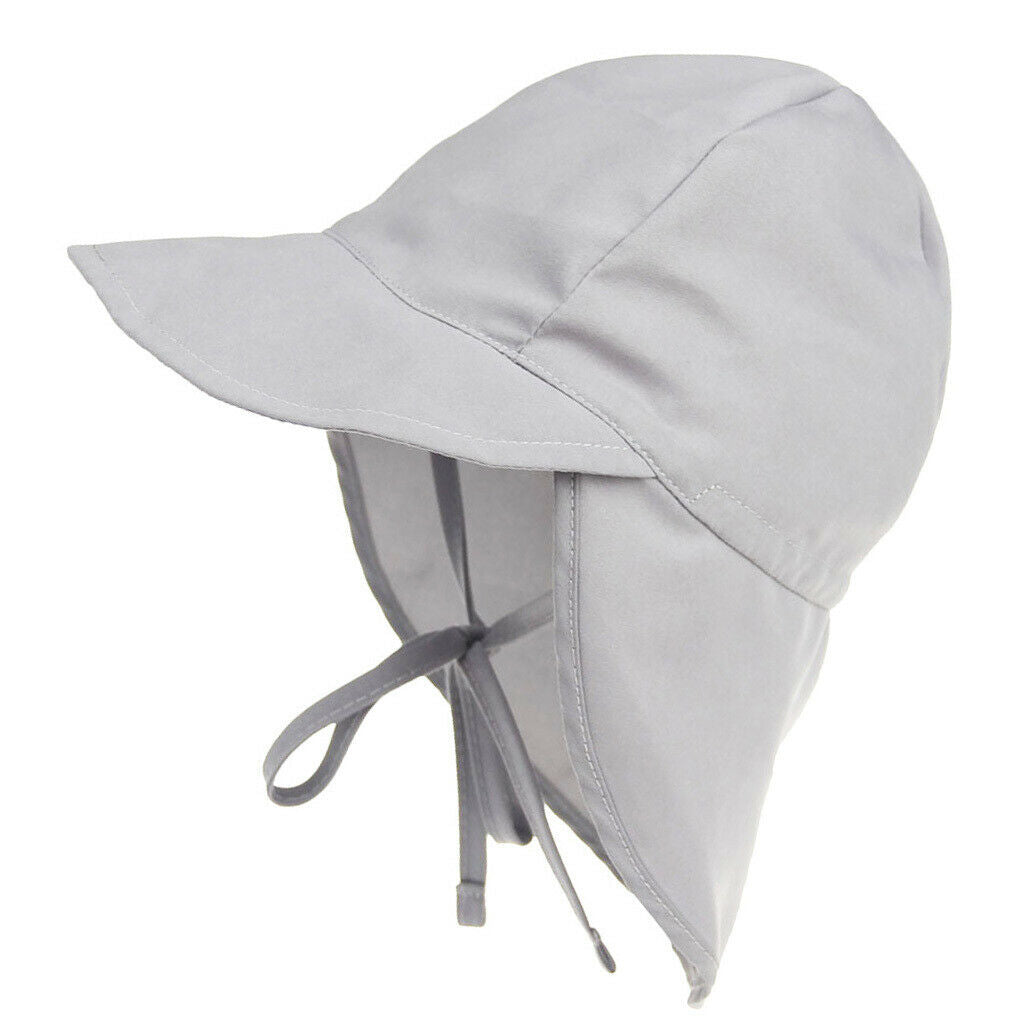 Kids Baby Boys Girl Flap Sun Protection Swim Hat   L Gray