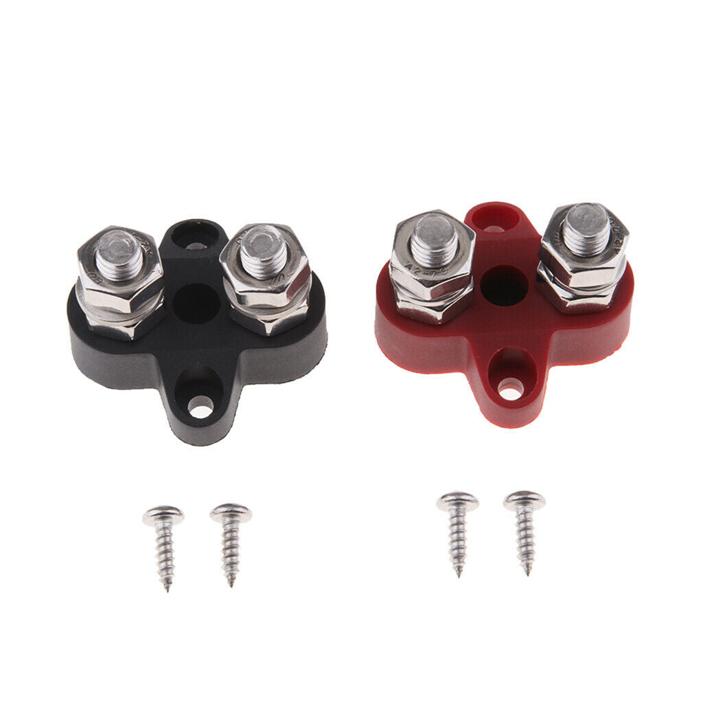 1Pair Buss Bar Heavy Duty M8+M8 Terminal Positive Bus Bar Terminal Block Boat
