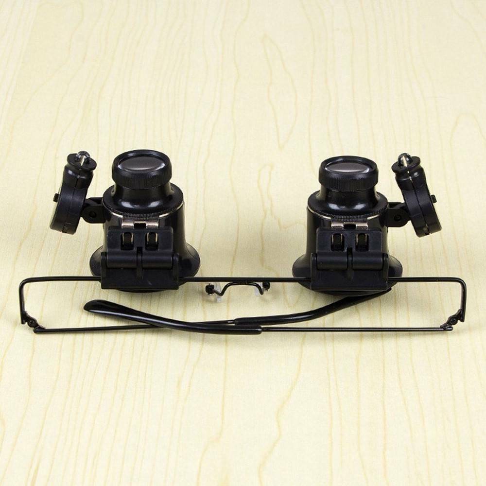 20X Glasses Type Magnifier Watch Repair Tool with Two LED Lights US New