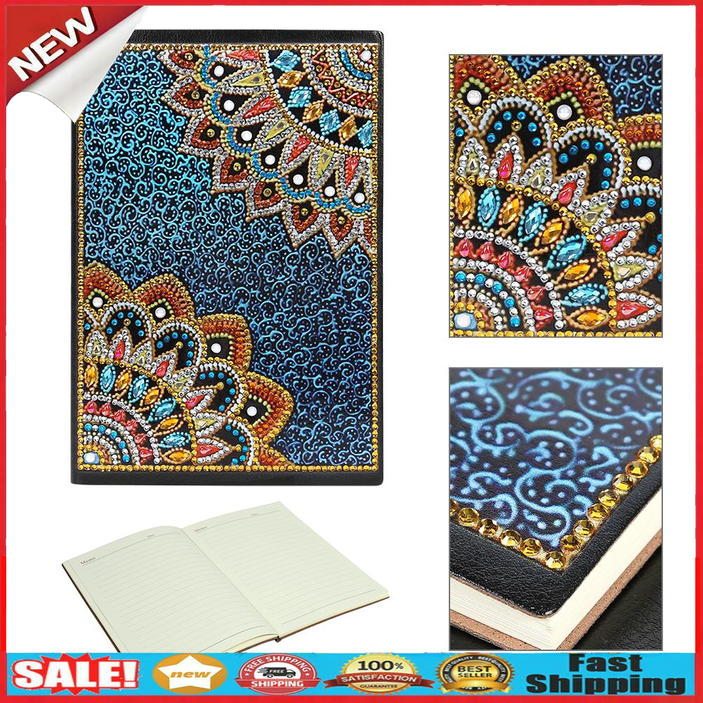 DIY Mandala Special Shaped Diamond Painting 60 Sheets Students A5 Notebook @