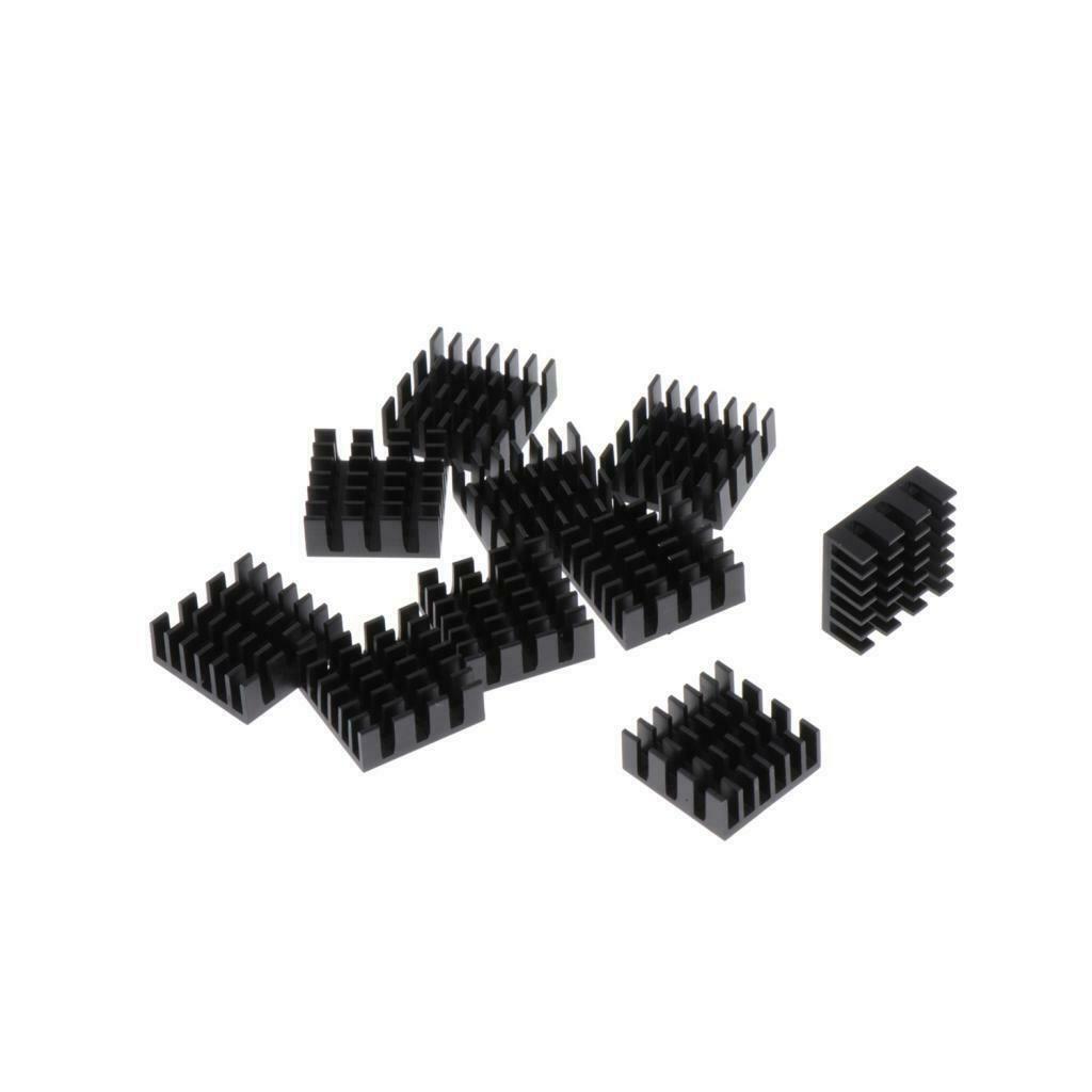 10pcs Aluminum LED/CPU/IC Chip  Sink Cooling Fin Radiator Pad 14x14x6mm