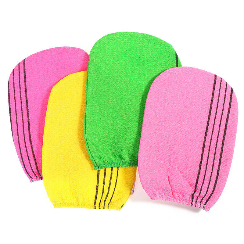 4pcs Double-Sided Towel Exfoliating Bath Washcloth Shower Bath Glove Cleanin Qx