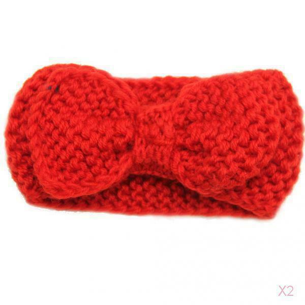 2x Girls Headband Hair Bow Crochet Hairband Newborn Baby Toddler Hair Accessory