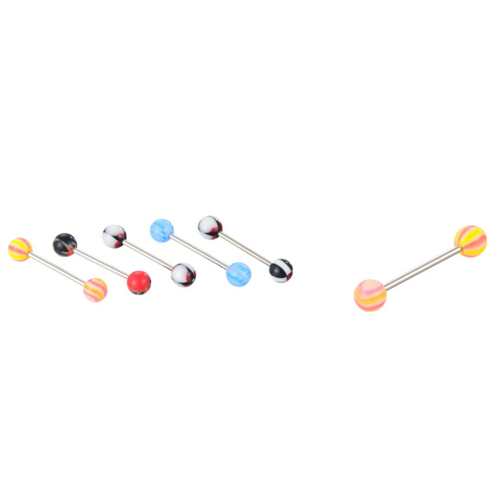 Stainless Acrylic Ball Barbell Bar Eyebrow Nose Tounge Ring Body Piercin.l8