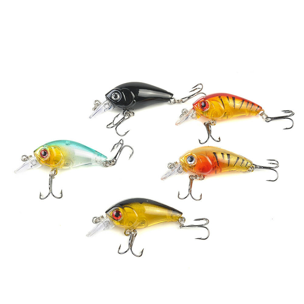 5pcs Bream Fishing Lures Redfin Trout Perch Bass Cod 4.5cm 5pcs Crankbaits Hooks