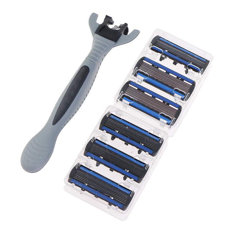 Men's Razor Blade Shaving Cassettes 6 Layer Straight Razor Beard MacDEAU