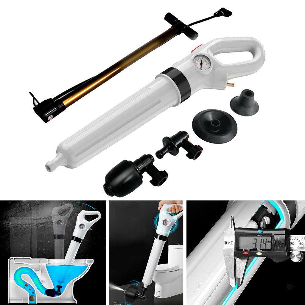 Toilet High Air Pressure Inflator Plunger Pump Kits Tool Pneumatic Dredger
