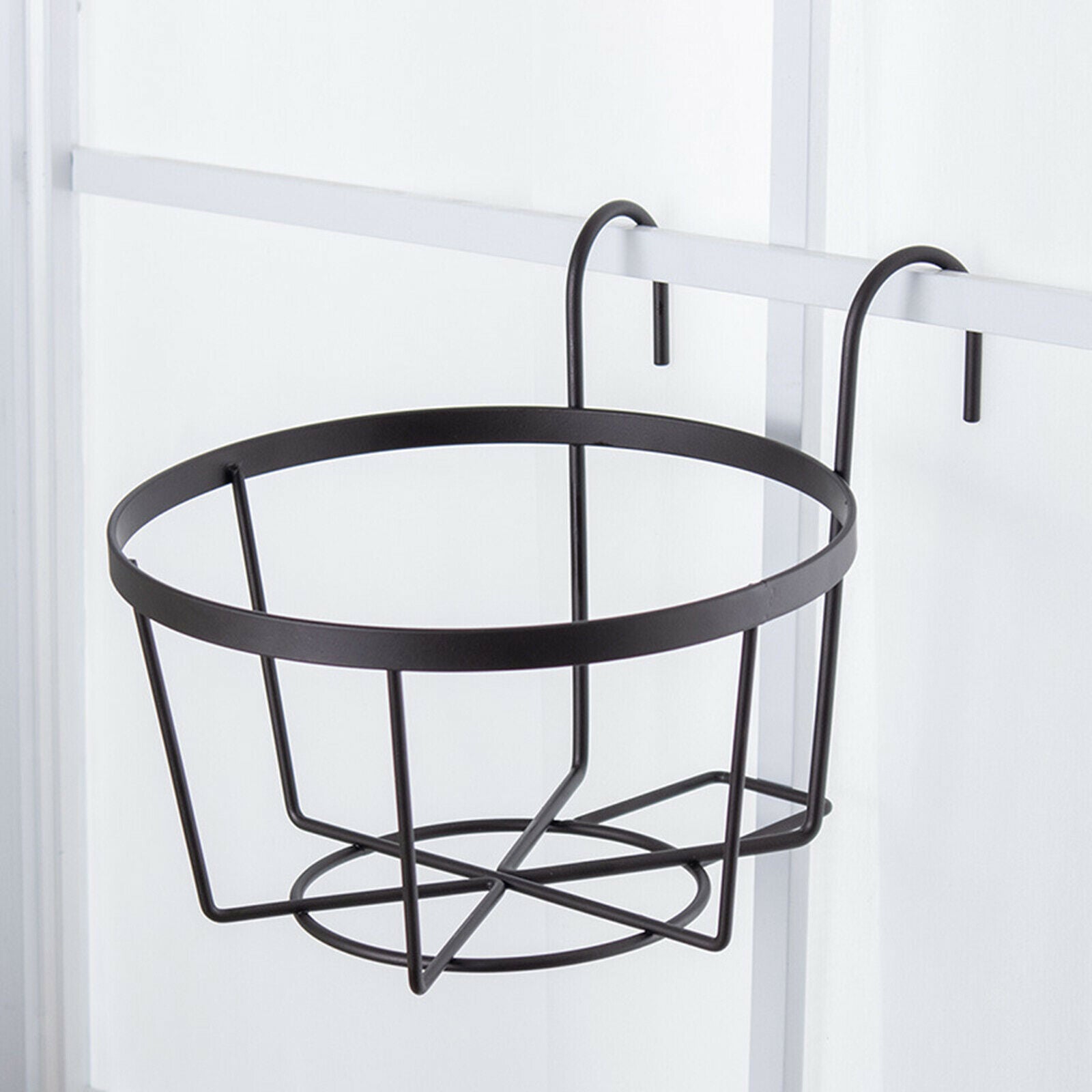 Iron Balcony Planters Railing Hanging Basket for Porch Indoor Outdoor Decor