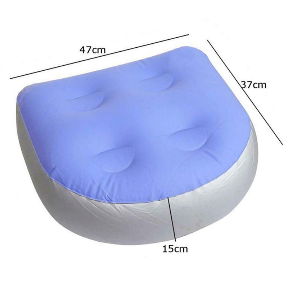 2Pcs Spa Cushion Inflatable Bathtub Jacuzzi Soft Booster Seat Pillow PVC