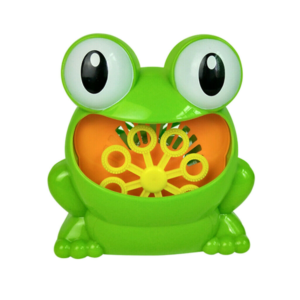 Portable Cute Frog Shape Automatic   Blower Kids Toys Green