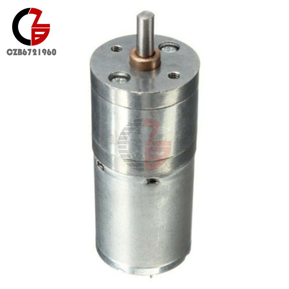 Micro Speed Reduction Gear Motor Electric 12V DC 60RPM Powerful Torque 25mm Dia