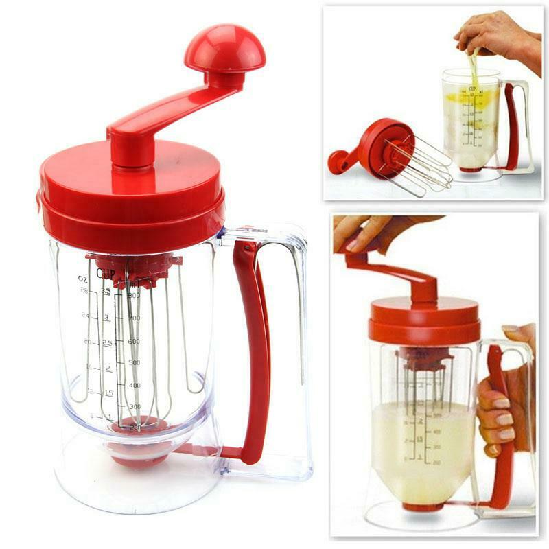 Manual Pancake Perfect Batter Dispenser Cupcakes Waffles Breakfast Mixer Mix Hot