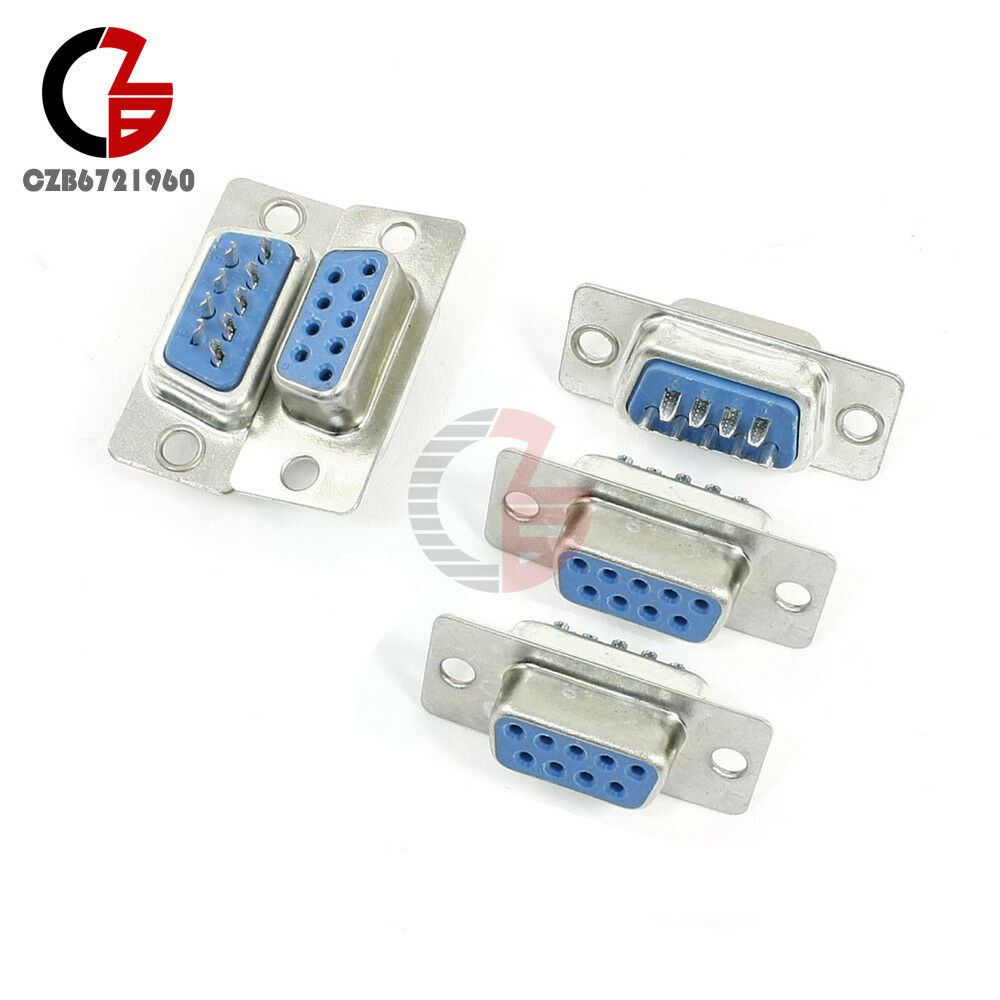 10PCS DB9 9 Pin Female Plug Connector RS232 VGA 2 Rows Solder Type Straight
