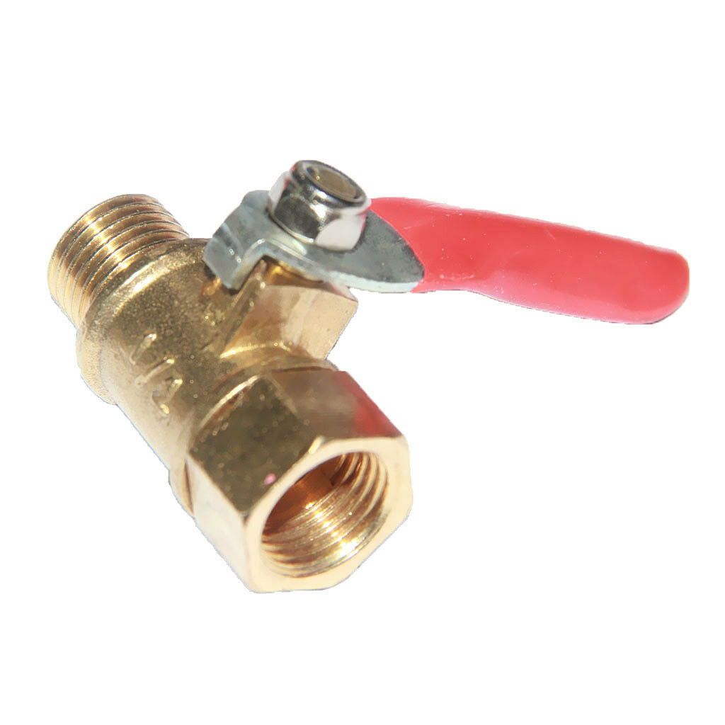 Brass Ball Valve Lever Handle NPT Female to Male Shut Off Valve 1/4" Red