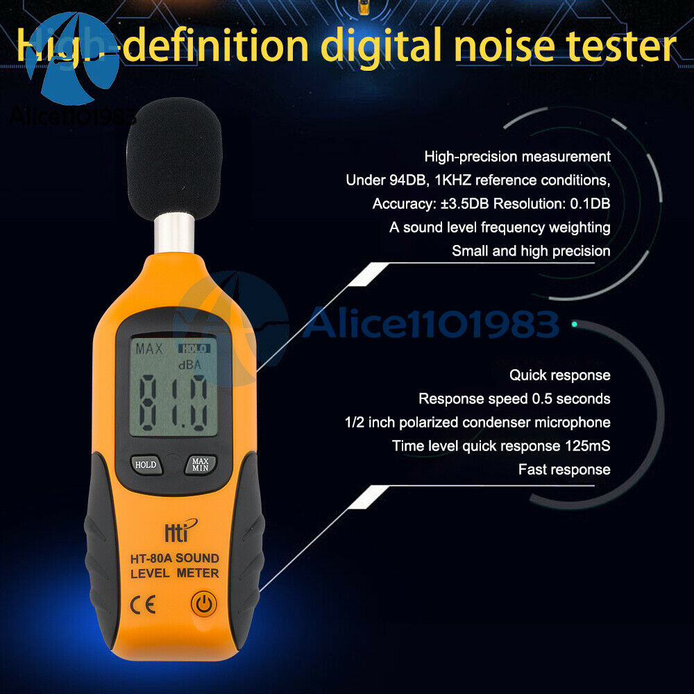 HT-80A High-definition Intelligent HD Digital Noise Tester 40-130dB Noise Meter