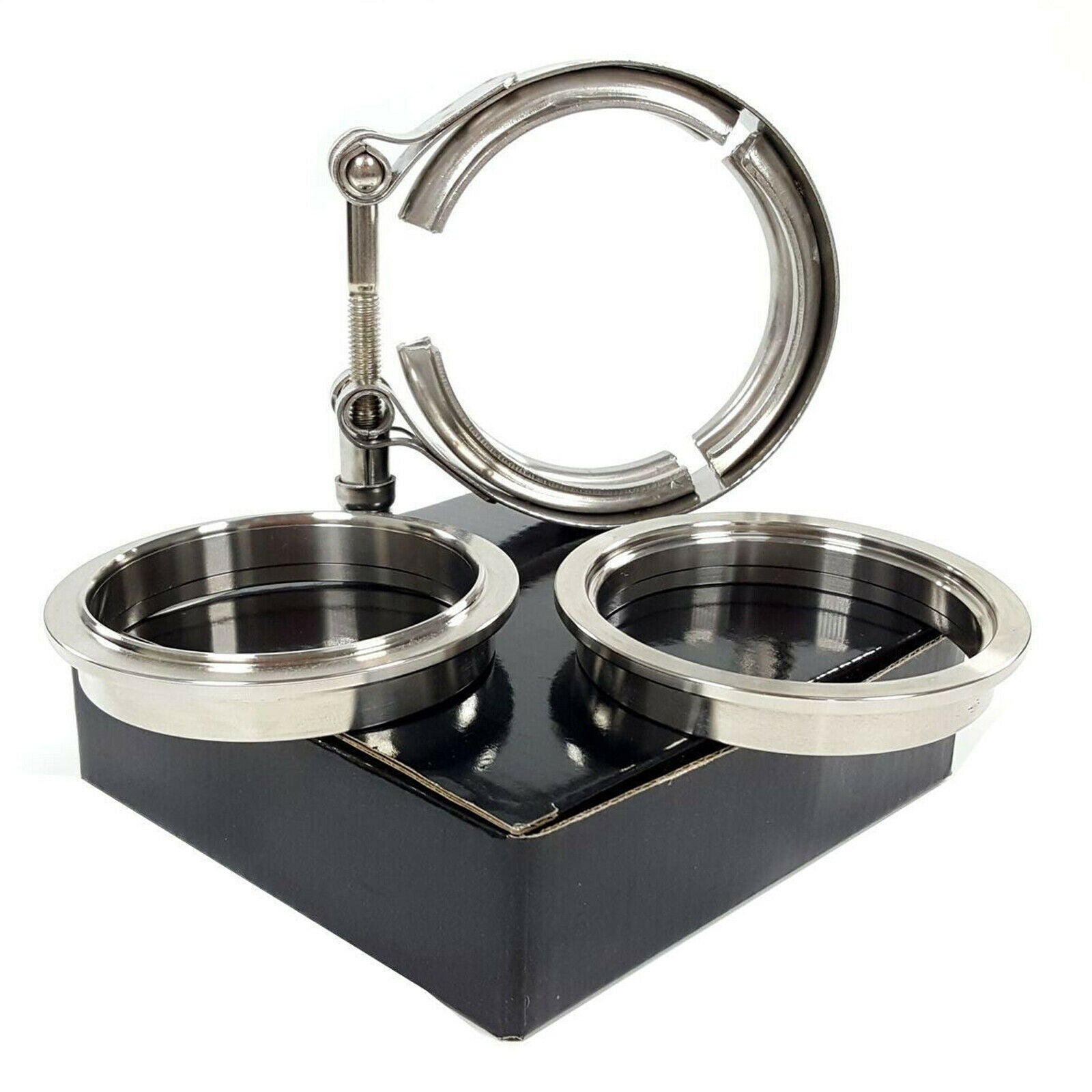 Universal 4 Inch 304 Stainless Steel V Band Flat Flange Clamp Kit Assembly
