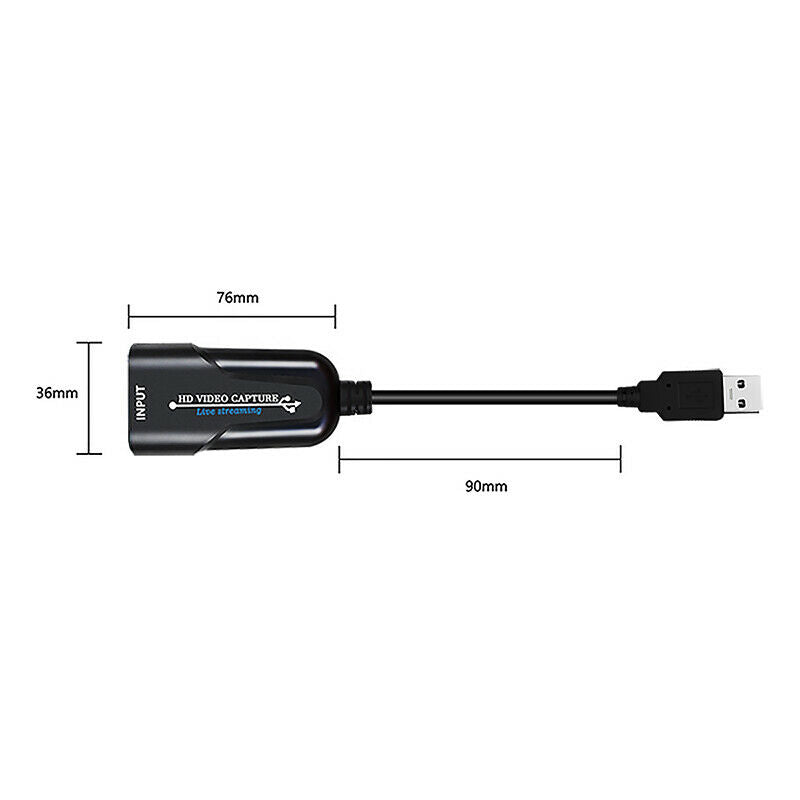 MIni HD HDMI to USB Video Capture Card Adapter Monitor 1080p 60fps For Computer