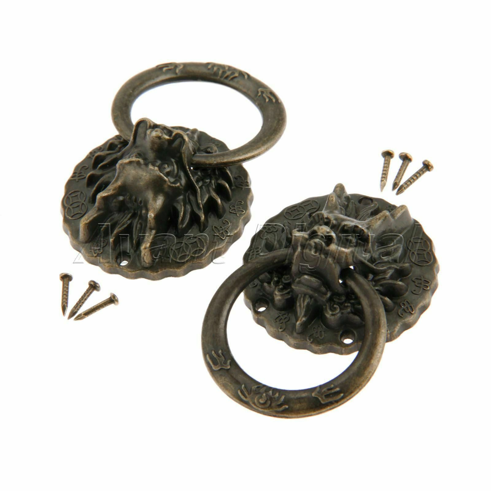 Elegant Dragon Head Furniture Cupboard Door Pull Handle Drawer Cabinet Knob Ring
