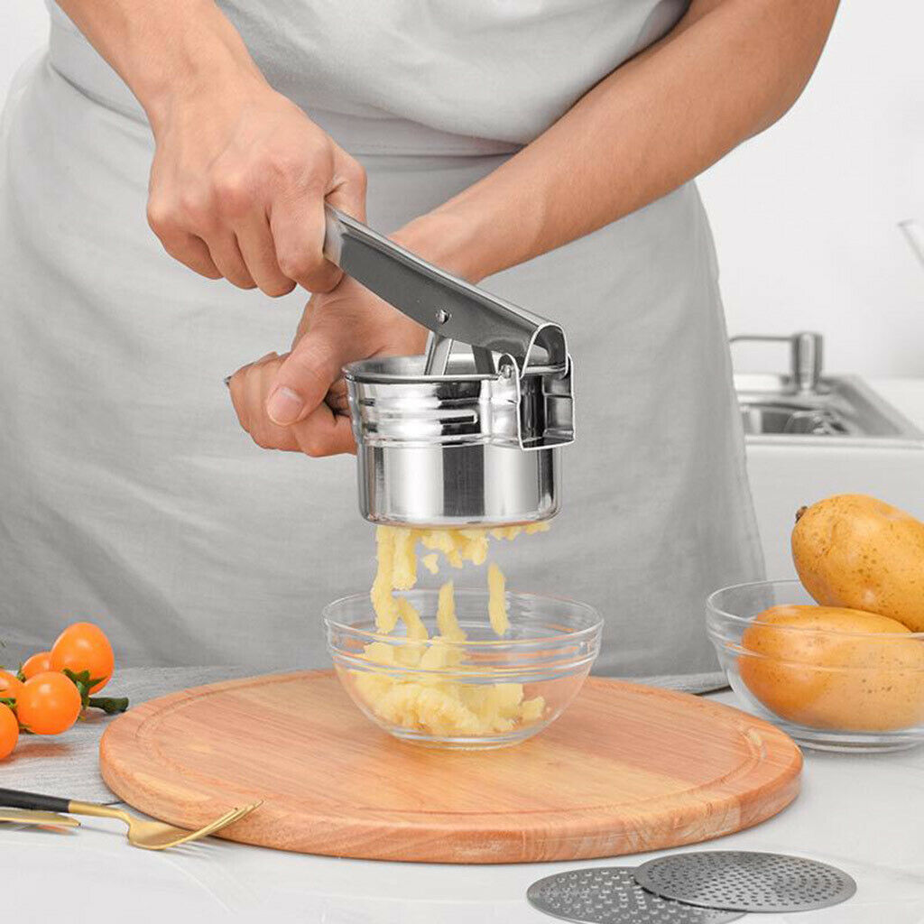 Potato Masher with 3 Ricing Discs Premium Fruit and Vegetable Ricer for Potatoes