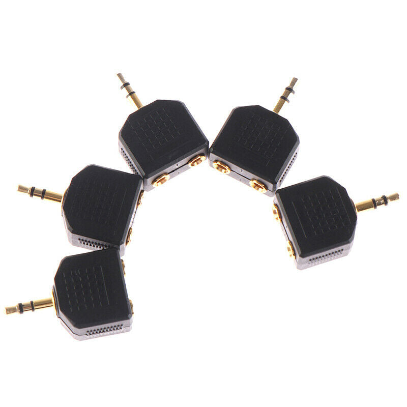 5pcs Audio Jack 2 Way Splitter Plug Two Headphones Cable Headphone Adapt.l8