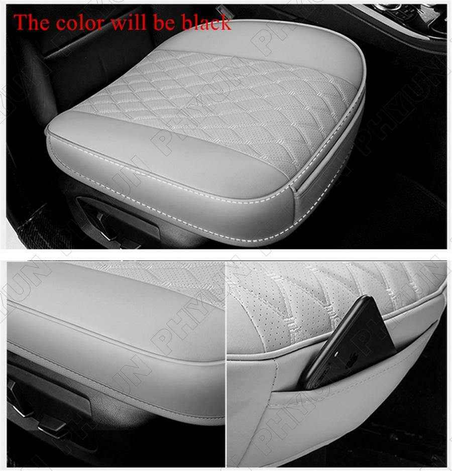 Universal Car SUV Front Seat Cover Surround Cushion Black PU Leather Interior