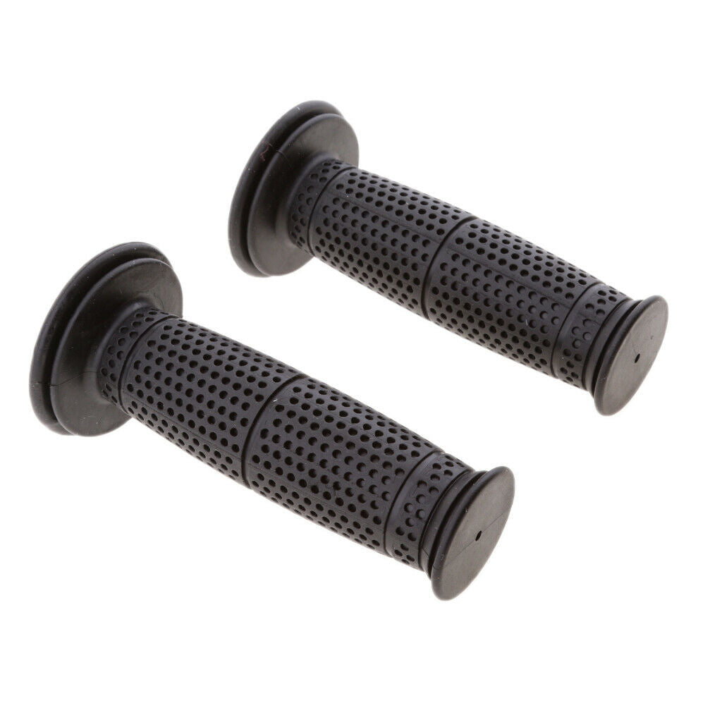 1 Pair 22/24mm Universal Motorcycle Retro Handlebar Grips Black