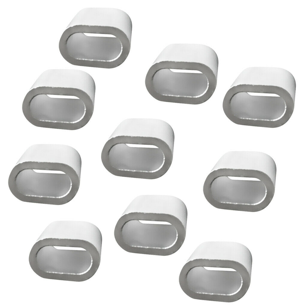 10 x 4mm Aluminium Wire Rope Ferrules Crimping Sleeves for 4mm Wire Rope