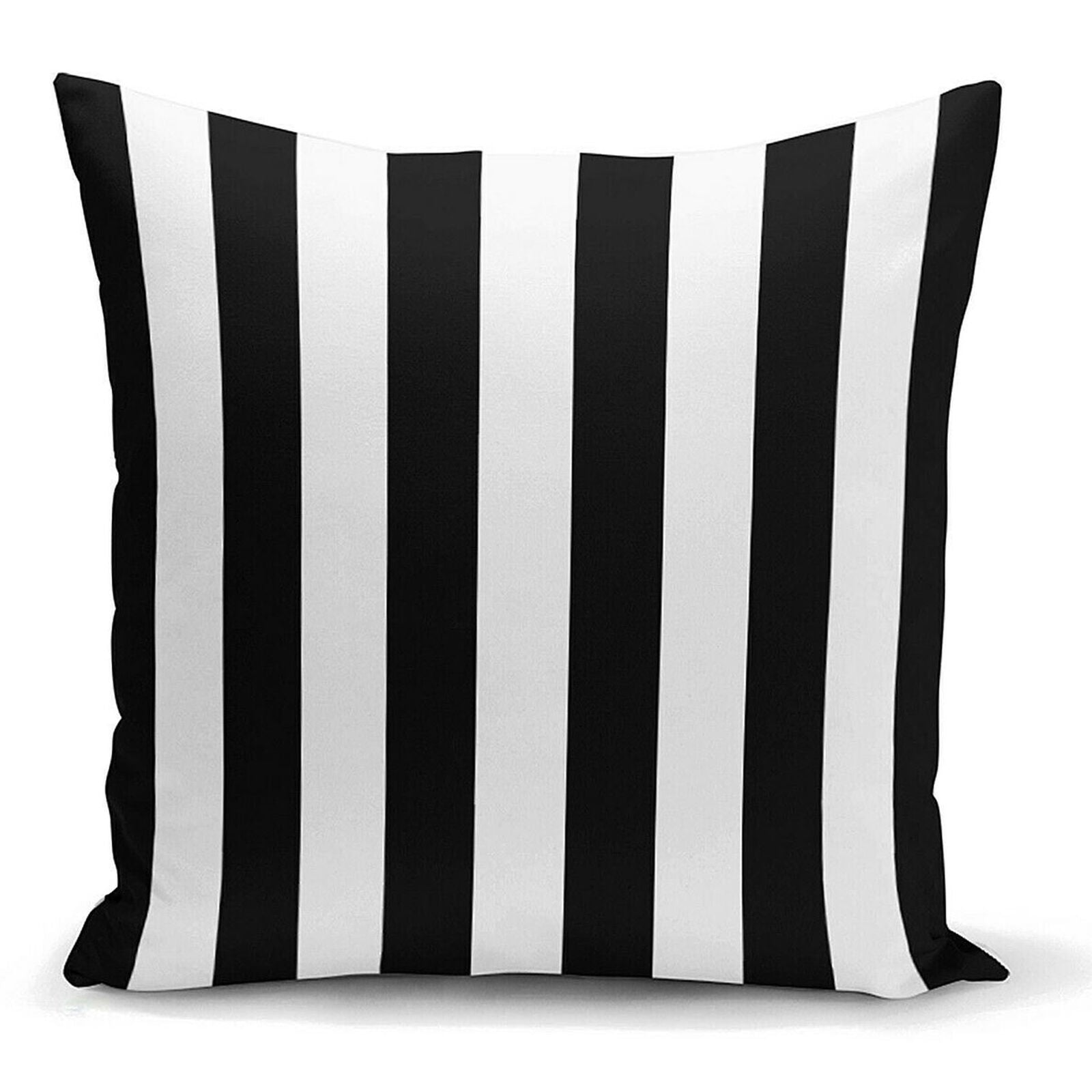 2 PCs Black and White Striped Decorative Throw Pillow Cushion Covers 18x18