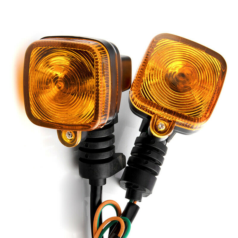 2pcs Motorcycle Amber Halogen Bulb Turn Signal Indicators Square Light Blinker