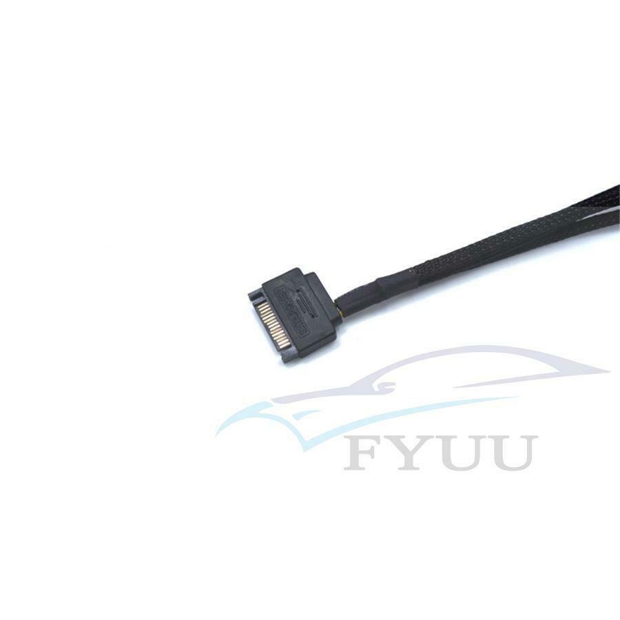 5Pcs 15-Pin Male SATA to 4 Fan 12V Sleeved Power Adapter Cable 12" / 30cm