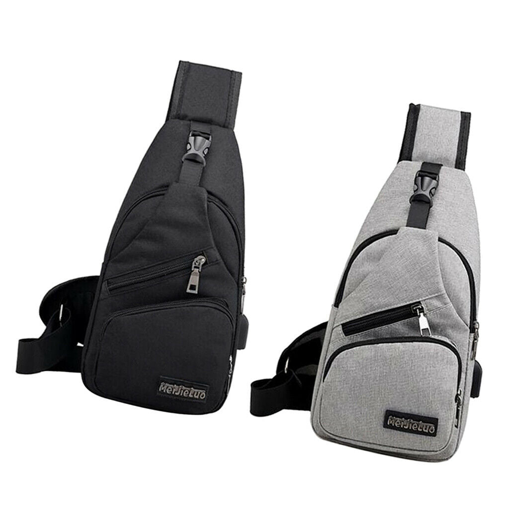 2x Mens Sling Backpack Water Resistant Shoulder Chest Crossbody Sling Bag