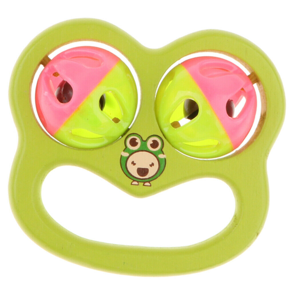 Montessori Wooden Baby Rattle Handbell Early Educational Grasping & Teething