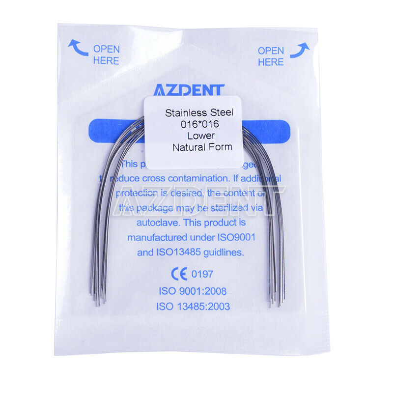 50X Dental Orthodontic Stainless Natural Rectangular Arch Wires 016*016 Lower