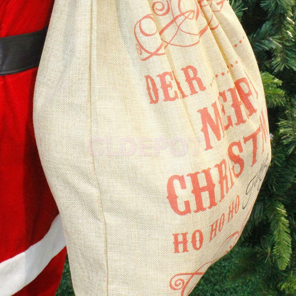 Santa Claus Sack Bag Merry Christmas Bag Gift Stocking Family Kids Gift Bag