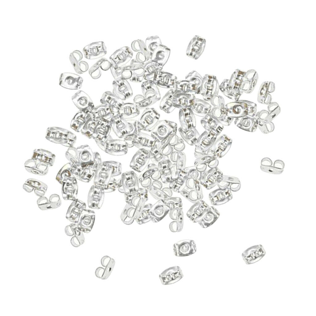 200 Pcs Copper Plated Sliver Earrings Studs Base Butterfly Ears Backs DIY