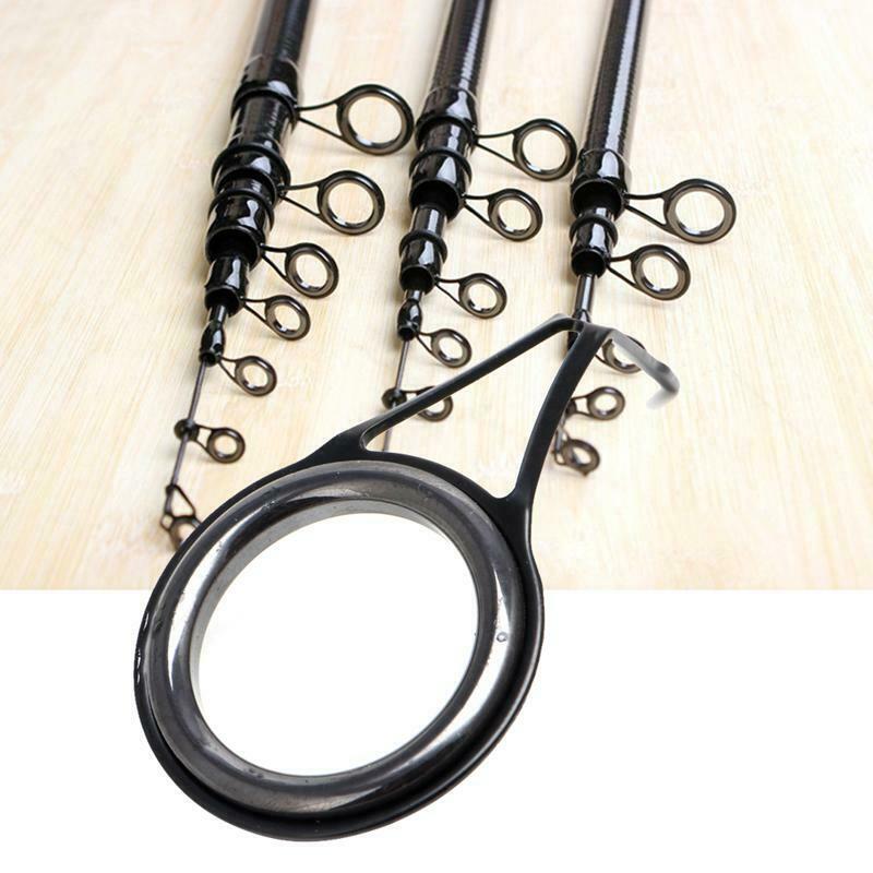 8pcs 8 Size Fishing Rod Guide Tip Top Ring Circle Pole Repair Kit Set Fishing