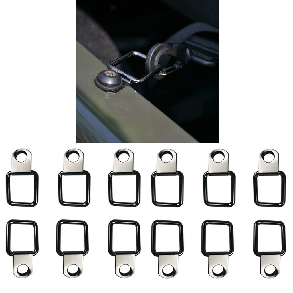 12 pcs Tie-down D-ring Cargo per Set For Jeep Wrangler Trunk Cargo Net Cover