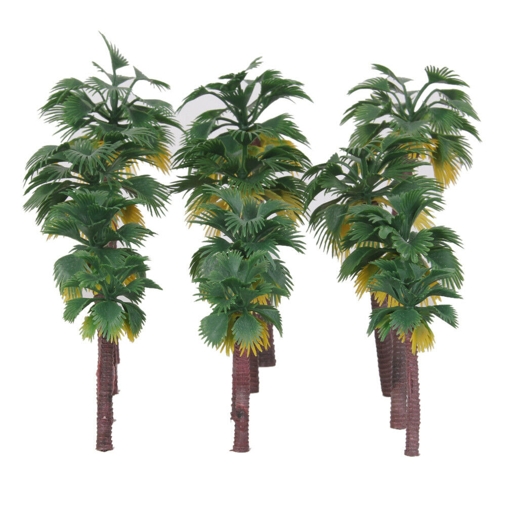 3X 12Pc Green Coconut Palm Tree for Train Forest Sand Table LAYOUT 1:65 - 1:150