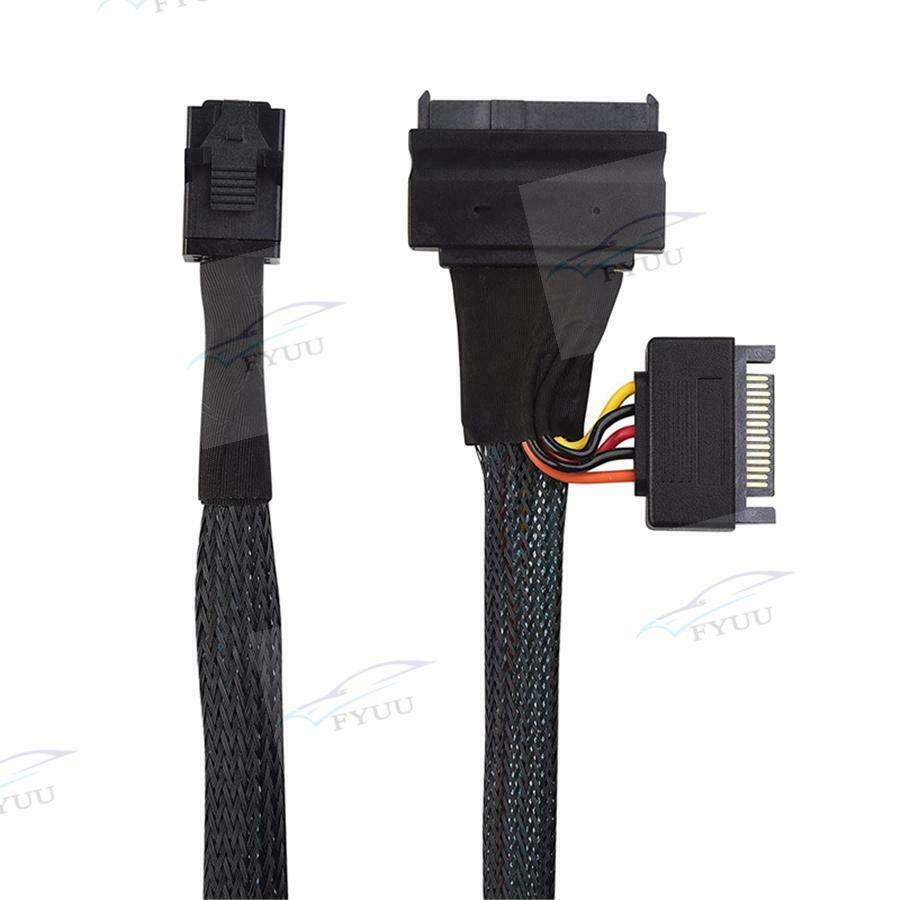 0.5M Mini SAS SFF 8643 to U.2 SFF-8639 15 Pin Female SATA Connector SSD Cable