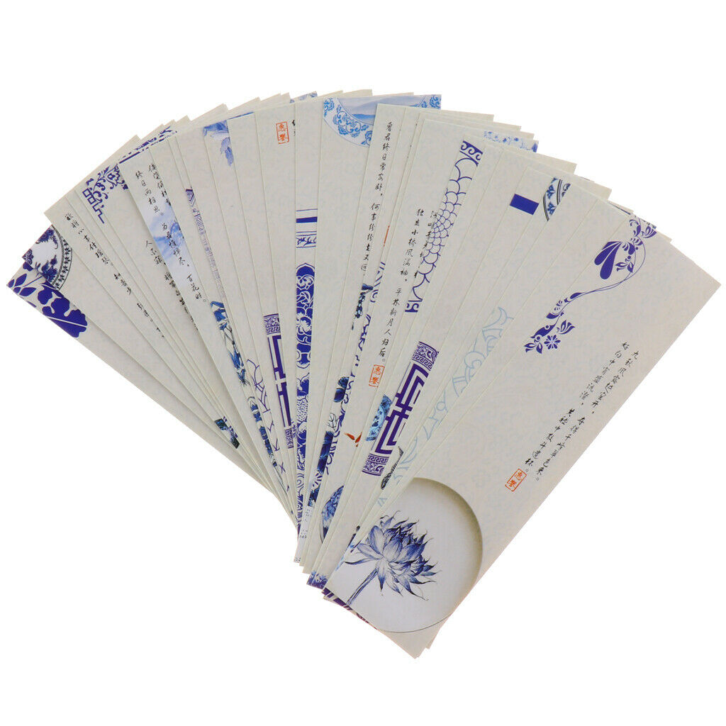 30 pcs Chinese Style Bookmarks Handmade Soft Craft DIY Project Colorful C