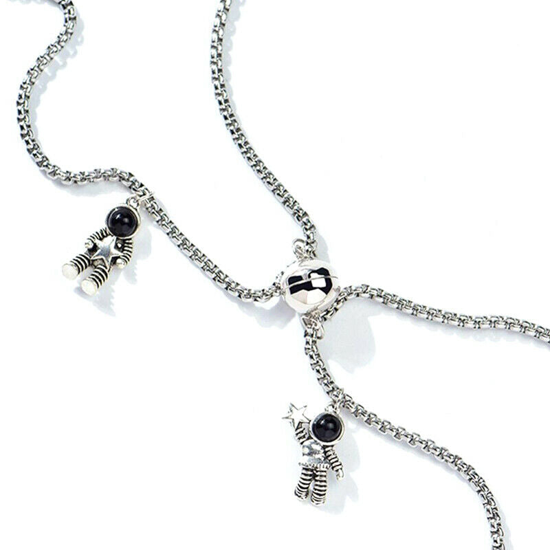 Cute Astronaut Magnet Attraction Pendant Couple Necklace Friendship Jewelry G DF