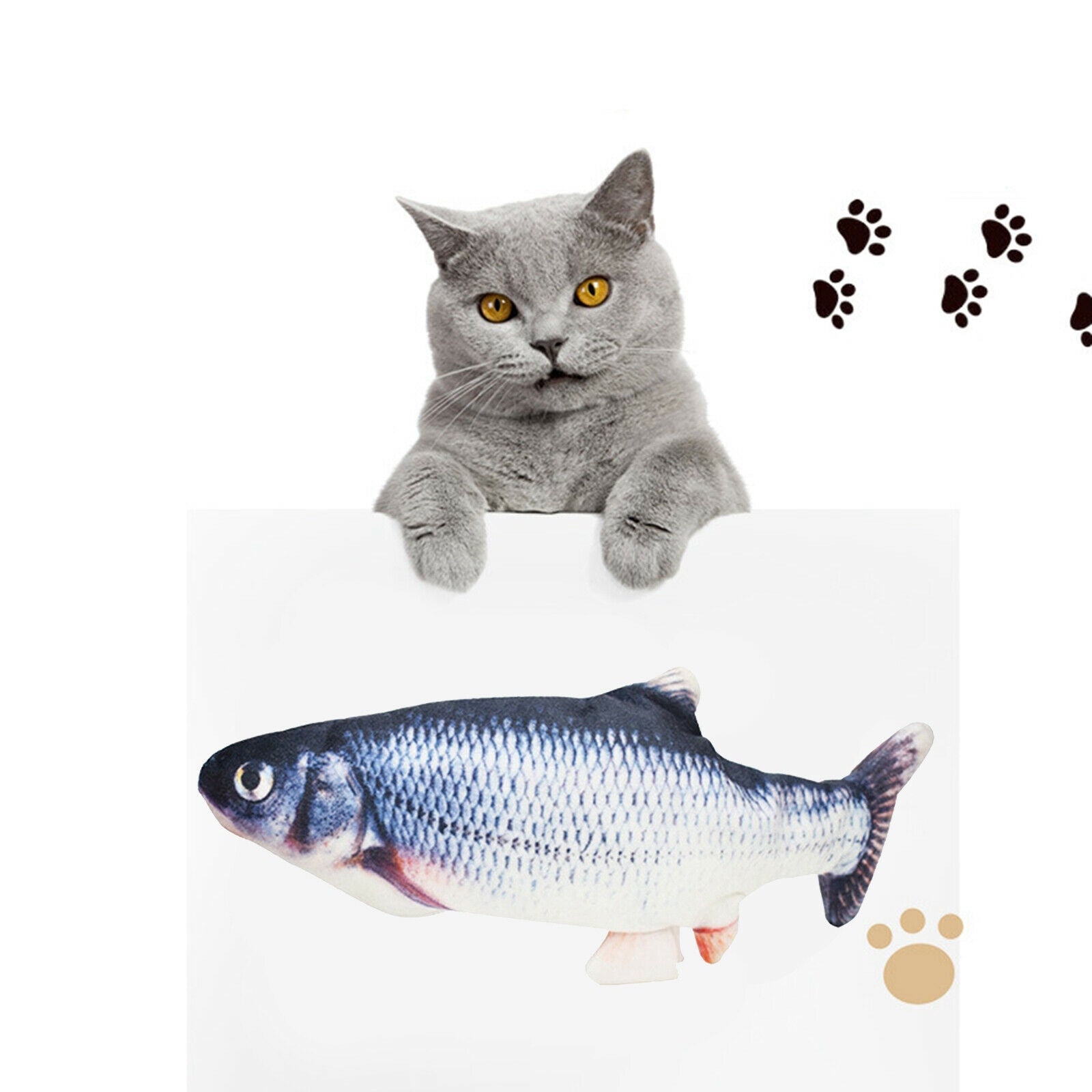 4Pieces Cat â€‹Lifelike Electric Fish Toys Flopping Cat Kicker Pet Cat Toys