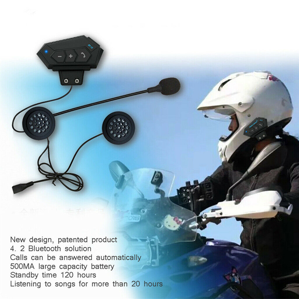 Motorcycle Helmet Headset Intercom Bluetooth Headphone Mic Handsfree New