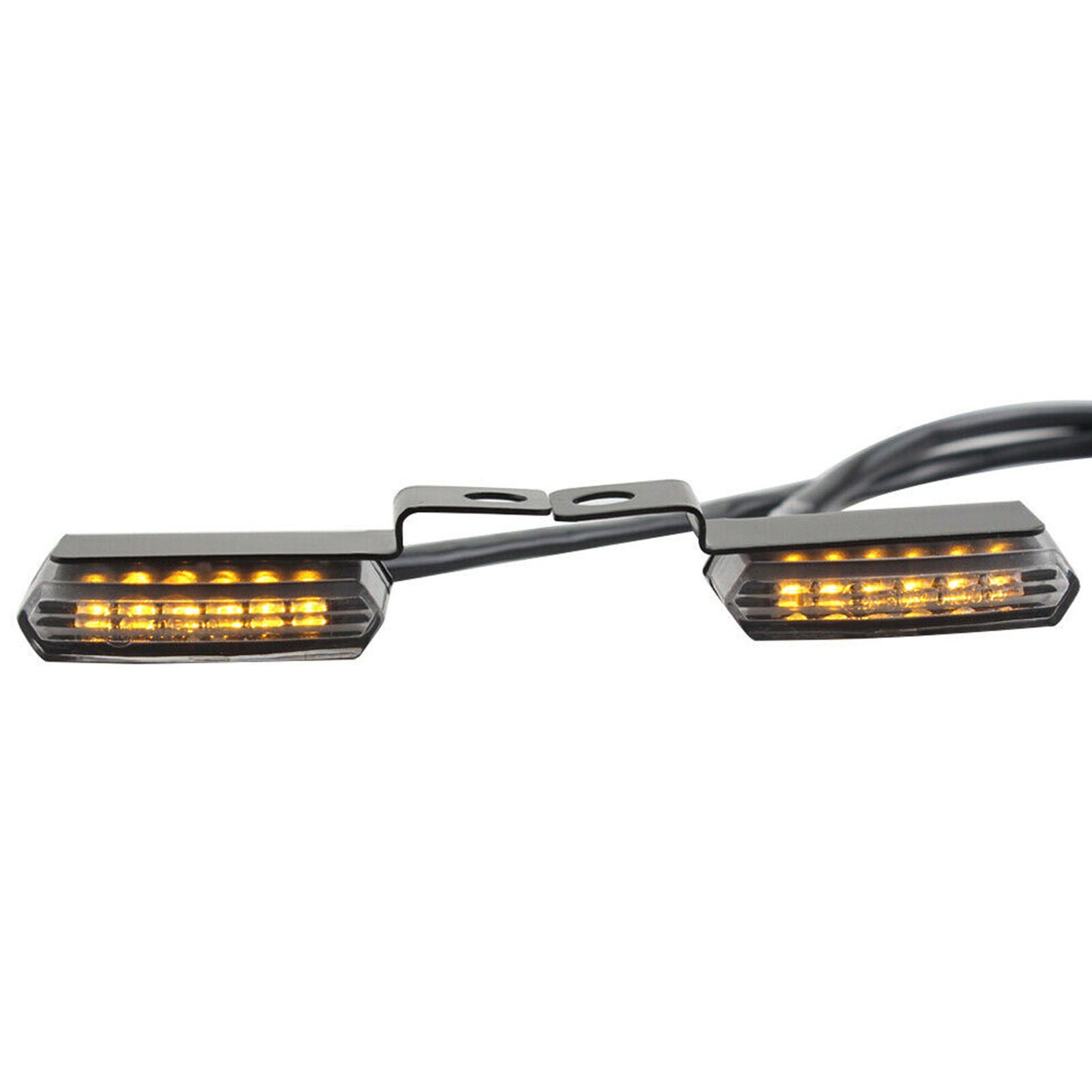 2x Amber LED Motorcycle Turn Signals Blinkers Front Rear Peg Lamp Lights DC 12V