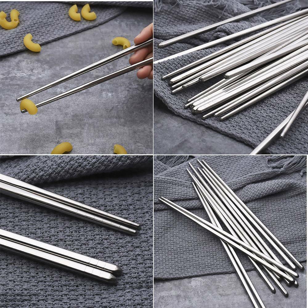 1 Pair Stainless Steel Reusable Chopsticks Metal Korean Chinese Chopsticks New â¤