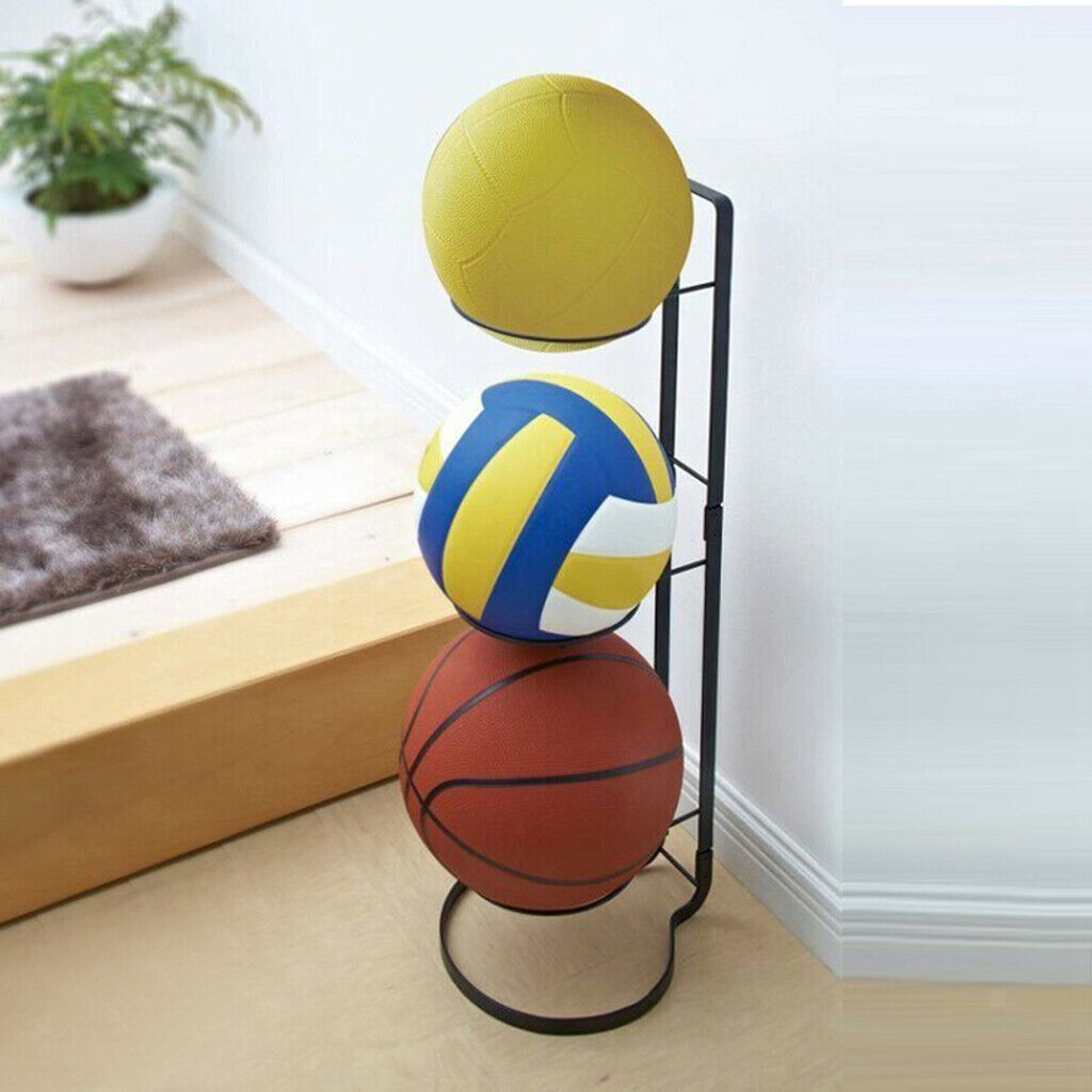 Metal Basketball Rugby Display Storage Rack Stand Sports Equipment Holder